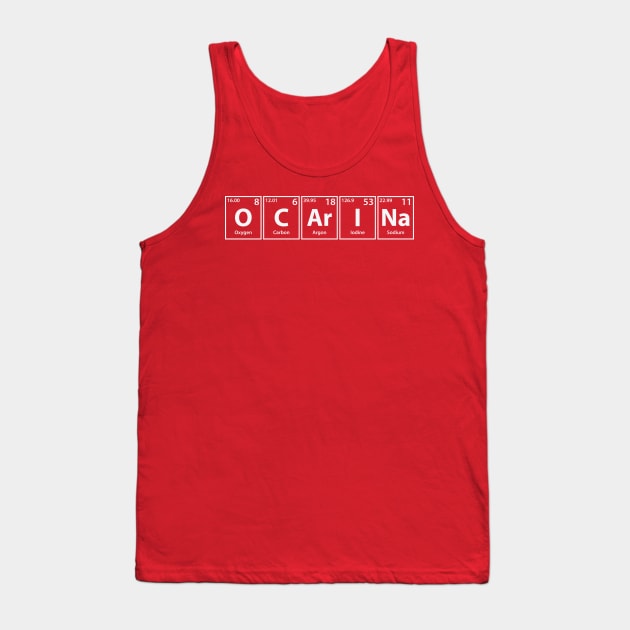 Ocarina (O-C-Ar-I-Na) Periodic Elements Spelling Tank Top by cerebrands